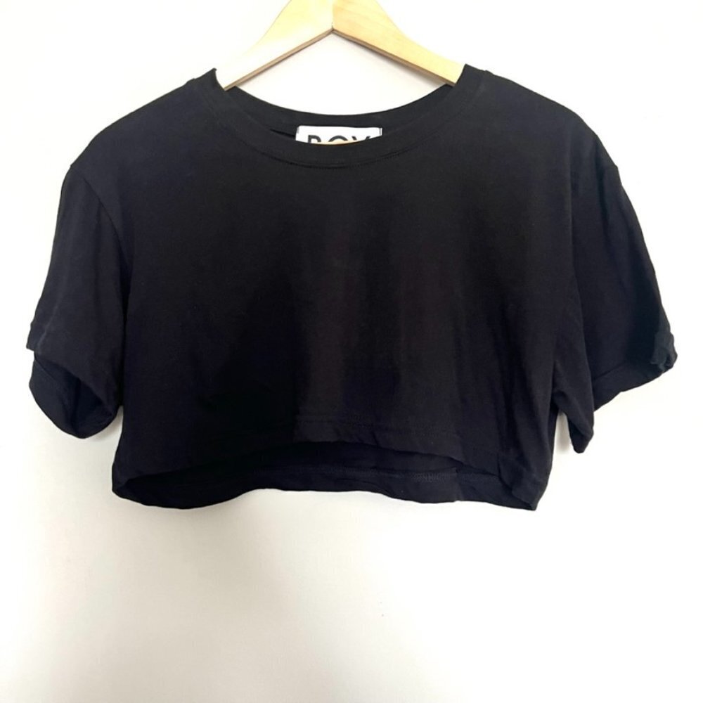 Boy London basic black cotton Crop Top
